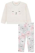 Conjunto Infantil Kukiê Blusão Feminino Em Pelos Com Calça Legging Térmica Moda Inverno