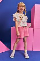 Conjunto Infantil Kukie Verão Shorts e Blusa Off Girafa