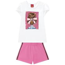 Conjunto Infantil Kyly Bordado Reversível Bailarina Menina