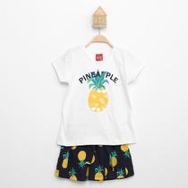 Conjunto Infantil Kyly Camiseta e Short Abacaxi Menina 2 Peças