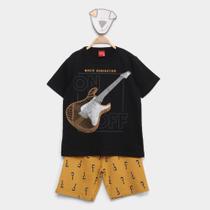 Conjunto Infantil Kyly Camiseta Guitarrra + Short Menino