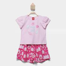 Conjunto Infantil Kyly Mar Camiseta + Short Menina