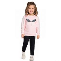 Conjunto Infantil Kyly Menina Casaco Moletom Peluciado e Legging Molicotton Confortável 1000764