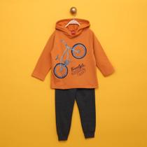 Conjunto Infantil Kyly Moletom Peluciado Estampado Capuz Masculino