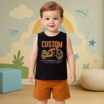 Conjunto Infantil Kyly Regata em Meia Malha e Bermuda em Moletom Sem Felpa KYLY 1001077