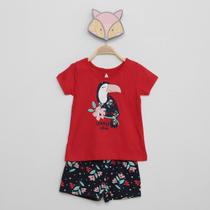 Conjunto Infantil Kyly Tucano Blusa + Short Menina