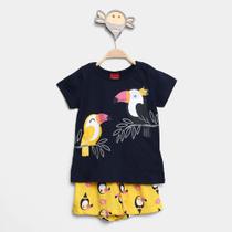 Conjunto Infantil Kyly Tucano Camiseta + Short Menina