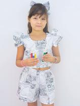 Conjunto Infantil Livro de Colorir Branco + Canetinha Hidrografica