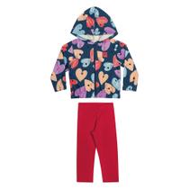Conjunto Infantil Longo Elian Corações Jaqueta Capuz + Legging Menina Conjunto Infantil Longo Elian Corações Jaqueta Capuz + Legging Menina