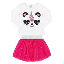Conjunto Infantil Love Camiseta Longa Saia Tule Marlan Conjunto Infantil Love Camiseta Longa Saia Tule Marlan