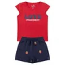 Conjunto Infantil Love Strawberry - Menina Doce Vermelho