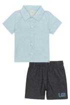 Conjunto Infantil LucBoo Camisa Verano e Bermuda em Cotton Jeans 84998