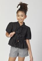Conjunto Infantil Luluzinha Blusa Laços Shorts Xadrez Conjunto Infantil Luluzinha Blusa Laços Shorts Xadrez