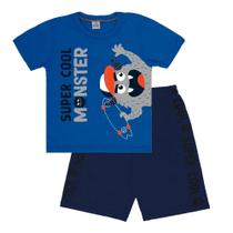 Conjunto infantil m/c abrange super cool monster camiseta malha + bermuda moletom sem felpa Conjunto infantil m/c abrange super cool monster camiseta malha + bermuda moletom sem felpa