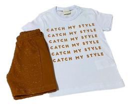 Conjunto infantil m/c cata vento catch my style camiseta + bermuda Conjunto infantil m/c cata vento catch my style camiseta + bermuda
