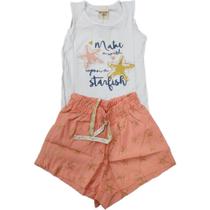 Conjunto infantil m/c have fun estrela do mar - regata + short