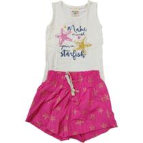 Conjunto infantil m/c have fun estrela do mar - regata + short