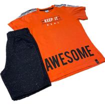 Conjunto infantil m/c menino cata vento / abrange keep it real
