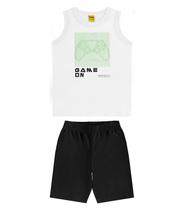Conjunto Infantil Machão com Bermuda Rovi Kids Branco