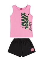 Conjunto Infantil Make Today Happy Regata e Bermuda para Meninas Bee Loop