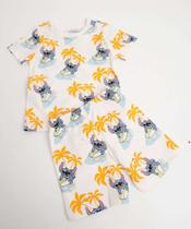 Conjunto Infantil Manga Curta Stitch Disney Tam 1 a 3-06048