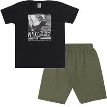 Conjunto infantil manga curta t-rex invasion masculina pulla bulla ref: 46378 4/10
