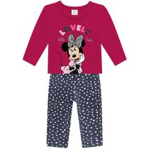 Conjunto infantil manga longa moletom minnie feminino disney baby ref: 54036 p/g