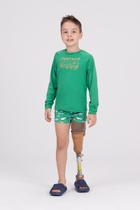 Conjunto Infantil Manga Longa UV 50+ Ocean Verde
