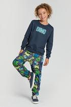 Conjunto Infantil Marinho de Moletom Dino