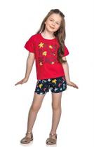 Conjunto Infantil Marisol Play Menina Praia vermelho