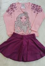 Conjunto infantil marlan tamanho 4 com saia short