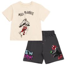 Conjunto Infantil Marvel Spider-Man Miles Morales com Camiseta e Shorts