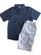 Conjunto Infantil Masculino 1084852 Tam 06 - Rovitex Bermuda Branca Camisa Marinho.