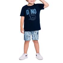 Conjunto Infantil Masculino Alakazoo Dino Azul 39986