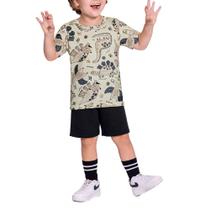 Conjunto Infantil Masculino Alakazoo Dino Marrom e Preto 399