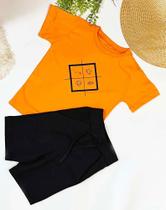conjunto infantil masculino amarelo com short preto