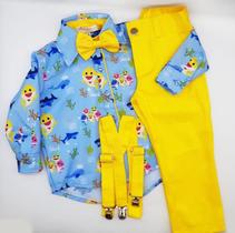 Conjunto Infantil Masculino Baby Shark Manga Longa e Calça - Modelo 4 Conjunto Infantil Masculino Baby Shark Manga Longa e Calça - Modelo 4