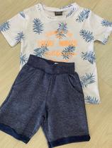 Conjunto INFANTIL masculino bermuda/camiseta com bordados neon TAMANHO 4/6
