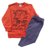 Conjunto Infantil Masculino Blusão + Calça Moletinho Tielesul Conjunto Infantil Masculino Blusão + Calça Moletinho Tielesul