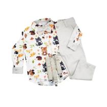 Conjunto Infantil Masculino Bosque/Floresta Encantada Manga Longa e Calça