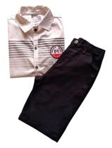 Conjunto Infantil Masculino Camisa + Bermuda Mundi