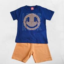 Conjunto Infantil Masculino Camisa e Bermuda Let's Rock