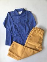 Conjunto infantil masculino camisa social e calça jeans Paraiso