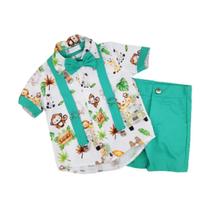 Conjunto Infantil Masculino Camisa Social Safari Baby Conjunto Infantil Masculino Camisa Social Safari Baby
