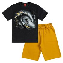 Conjunto Infantil Masculino Camiseta Bermuda Moletinho Kyly