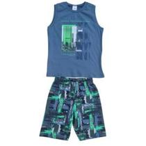 Conjunto Infantil Masculino Camiseta Cavada e Bermuda - Elian