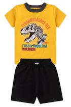 Conjunto Infantil Masculino Camiseta e Bermuda Dinossauro