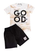 Conjunto Infantil Masculino Camiseta e Bermuda Marmorizado ioLuig!