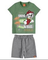 Conjunto Infantil Masculino Camiseta e Bermuda Marshall Patrulha Canina Malwee Kids Nickelodeon