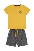 Conjunto infantil masculino camiseta e bermuda moletim